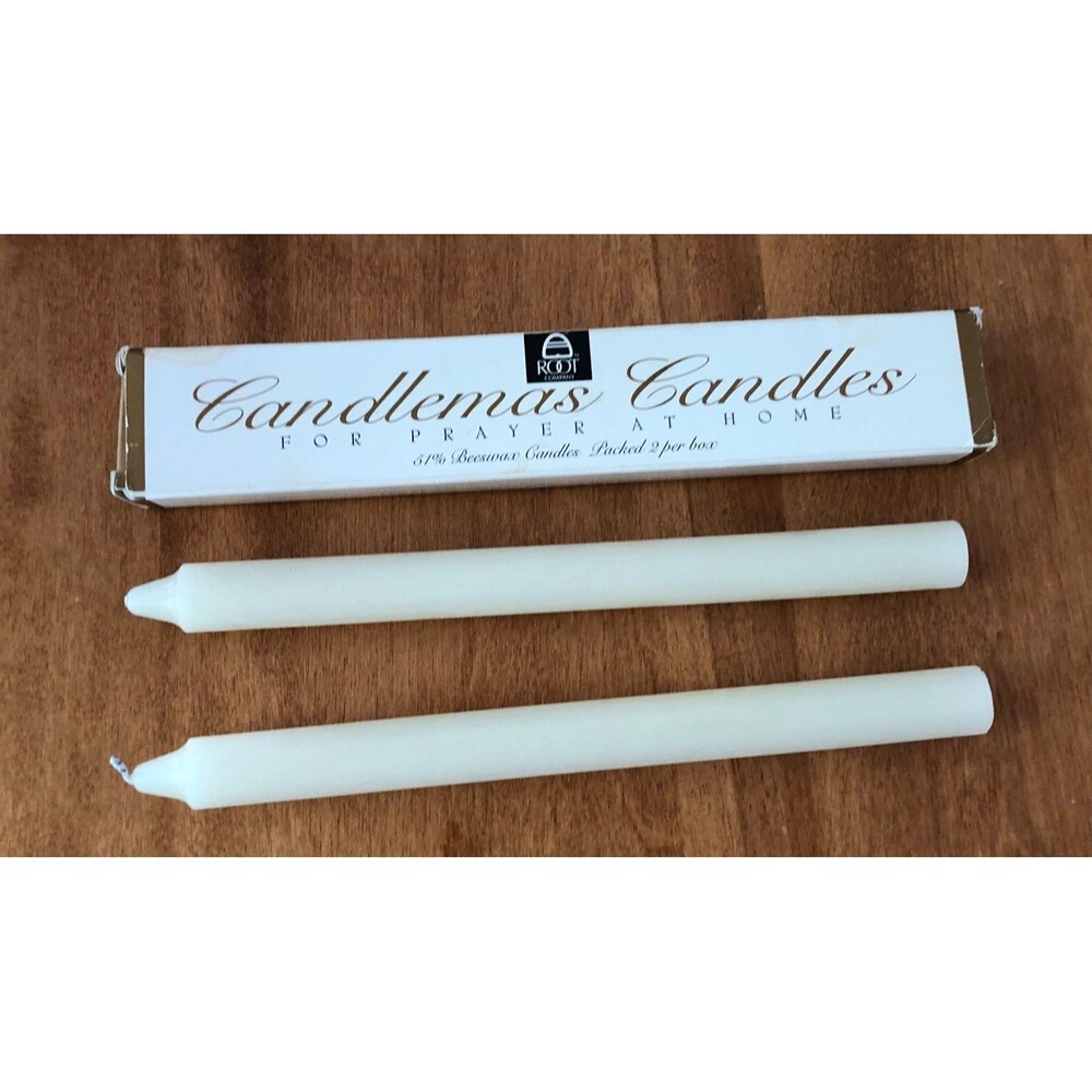 Candlemas Candles Prayers At Home Set of 2 Beeswax AI Root Co #3AB NEW